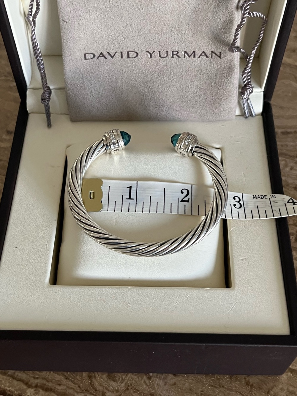 David Yurman Cable Diamond Bangle 7mm - Picture 7 of 8